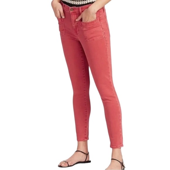 Frame Denim Le Bardot High Rise Skinny Ankle Jeans in Cherry Size 28 - Picture 3 of 14